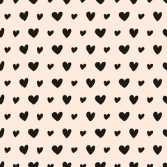 Poster - hand drawn hearts seamless pattern