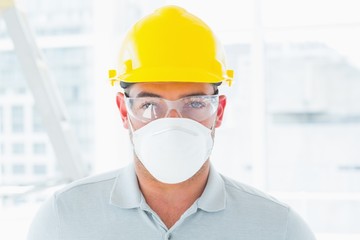 Poster - Confident handyman wearing protective workwear