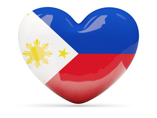 Heart shaped icon with flag of philippines