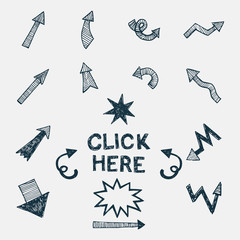 Wall Mural - hand drawn arrows