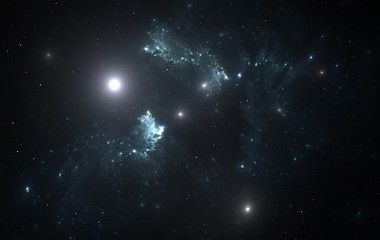 Wall Mural - space background with nebula and stars