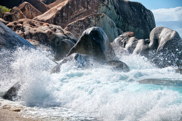 Wall Mural - Granite Boulders the Seaside of Virgin Gorda