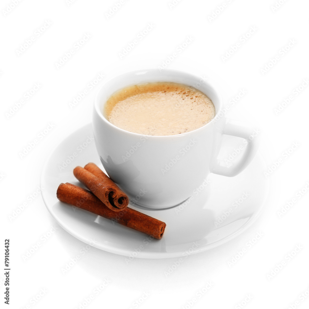Cup of coffee isolated on white