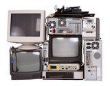 Fototapeta  - Old, used and obsolete electronic equipment