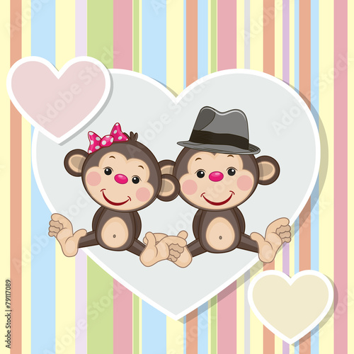 Fototapeta do kuchni Two Monkeys