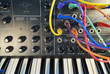 Analog synthesizer with patch cords