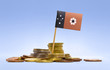Flag of NorthernTerritory in a stack of coins.(series)