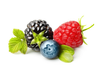 Summer berry fruits isolated