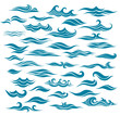 set stylized waves from element of the design