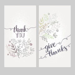 Wall Mural - Card with the words thank you