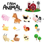 Fototapeta Fototapety na ścianę do pokoju dziecięcego - farm animal vector set - no background