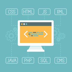 vector web development concept in flat style