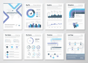 Aufkleber - Big collection of infographic elements and business brochures