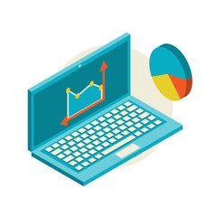 Wall Mural - Isometric design modern concept of website analytics and SEO