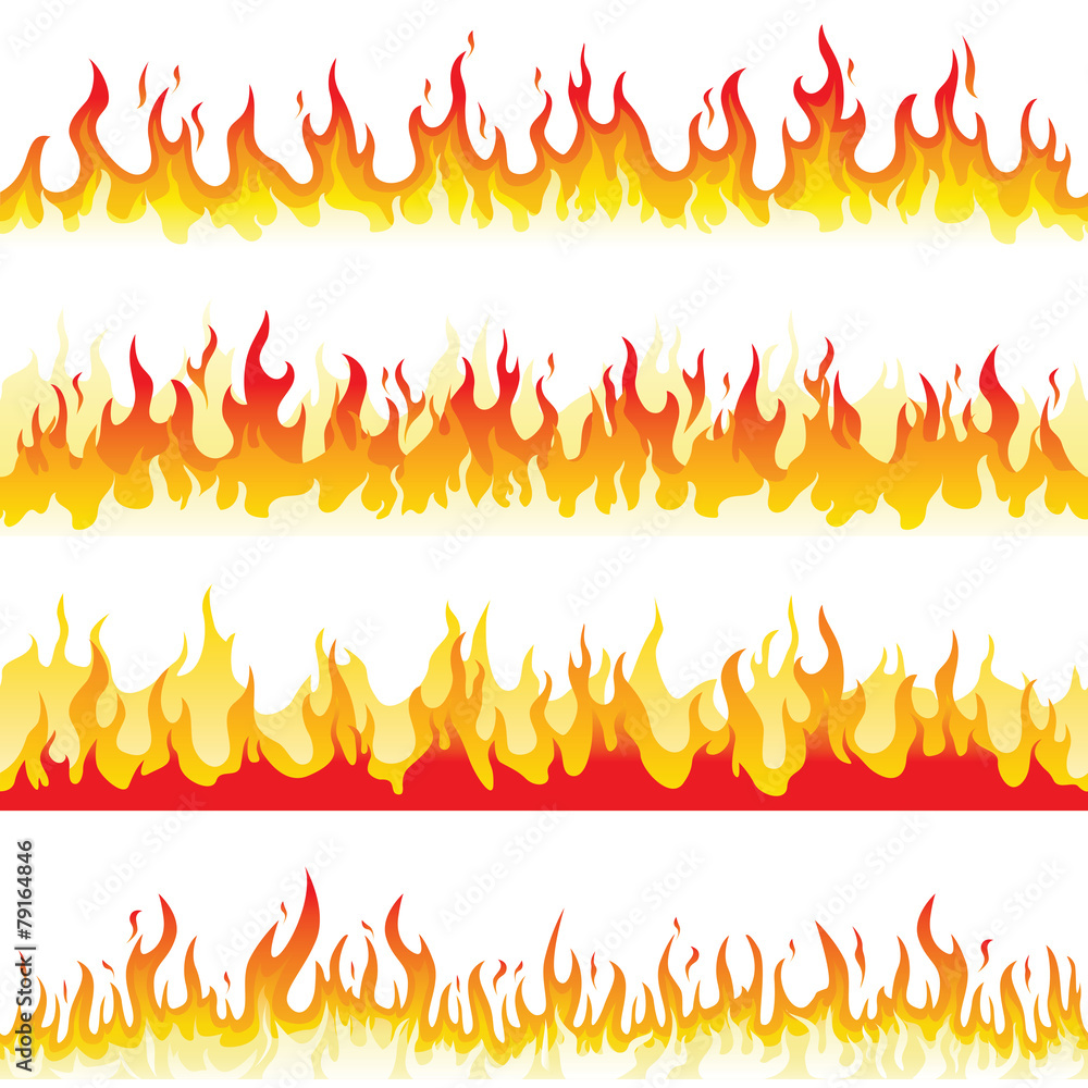 Seamless Fire Flame - obrazy, fototapety, plakaty 