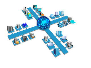 Wall Mural - Enterprise System Integration architecture