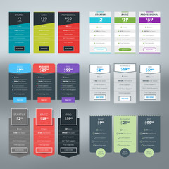 Wall Mural - vector pricing table in flat design style