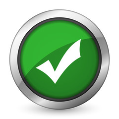 Fototapete - accept green icon check sign