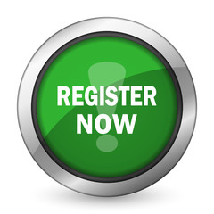 Aufkleber - register now green icon