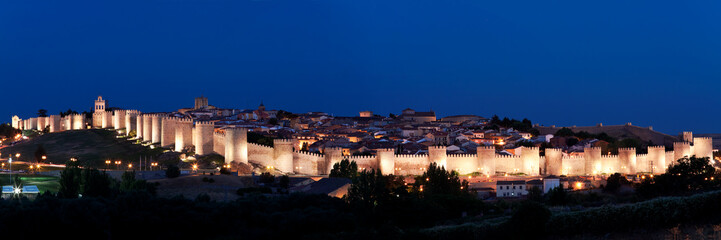 view of historic city of Avila, Castilla y Leon, Spain