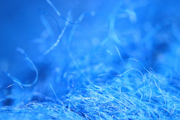 blue wool fiber texture close-up