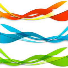 Wall Mural - set of abstract color wavy lines