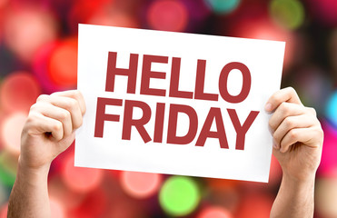 Hello Friday card with colorful background