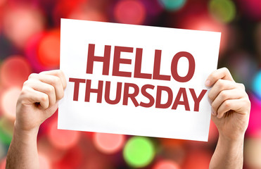 Hello Thursday card with colorful background