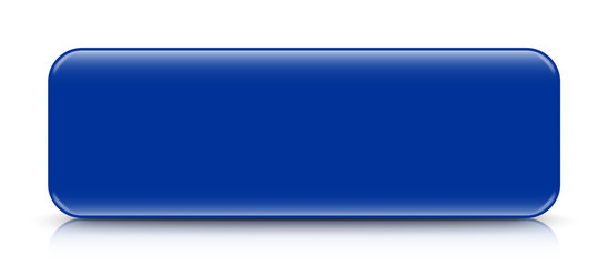 Wall Mural - long blue button template with reflection