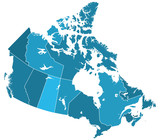 Fototapeta Mapy - Canada regions map