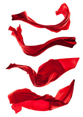 Abstract red silk on white background