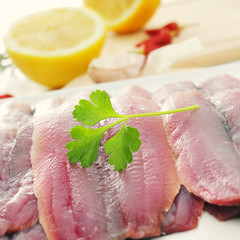 Poster - filleted raw sardines