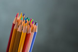 Fototapeta Las - Bunch of color pencils in a stand