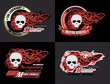 set of vector Motorcycle skull typography, t-shirt graphics, vec