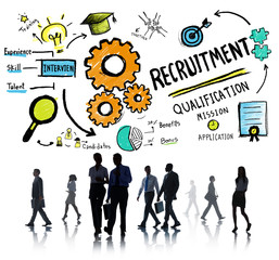 Sticker - Business People Walking Recruitment Qualification Concept