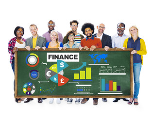 Poster - Finance Bar Graph Investment Money Business Concept