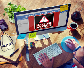 Wall Mural - Hacker Attack Browsing Internet Technology Wireless Concept
