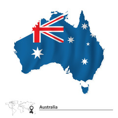 Wall Mural - Map of Australia with flag