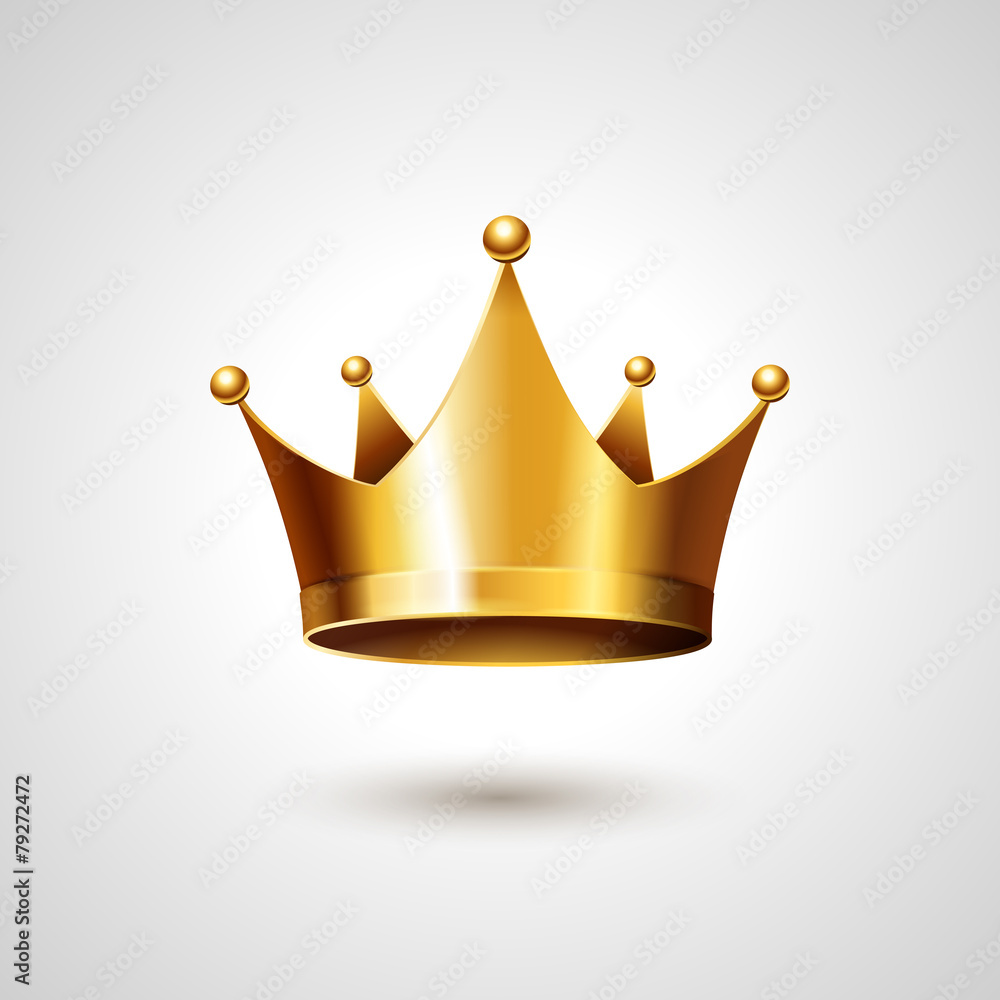 Gold Crown Isolated On White Background Stock Vector | Adobe Stock