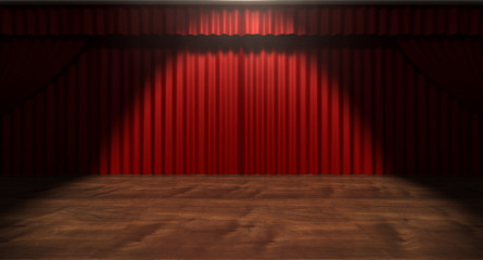 Wall Mural - Red Stage Curtain