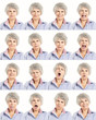 Elderly woman in differents moods