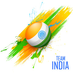 Wall Mural - Cricket ball in grungy India background