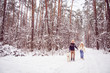 © Photographer S.I. - boy and girl holding hands, winter walks in the woods