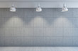 Grey Concrete Wall With Lamps