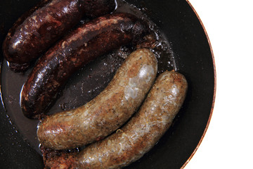 Poster - black and white pudding as czech typical food