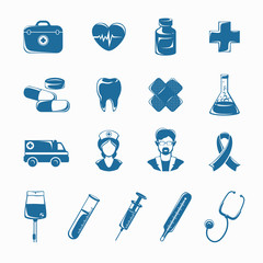 Canvas Print - Medicine Icons Set