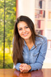 © Fotos 593 - cute young brunette wearing denim shirt