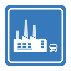 Sticker - Usine et un camion de livraison dans un panneau