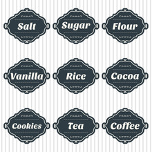 Food Storage Labels. Kitchen Food Storage Tags Collection