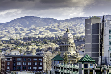 Wall Mural - Downtown Boise Idaho with the capital building